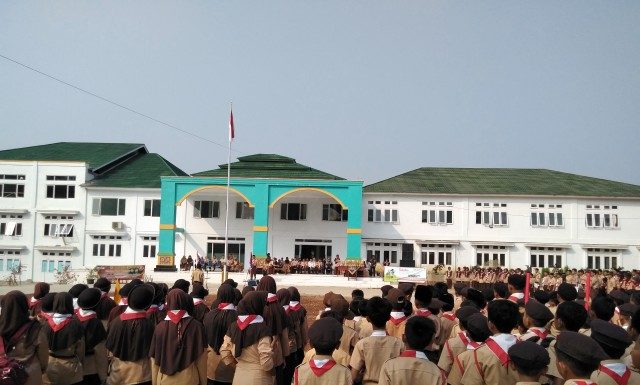 Seribu pelajar Kabupaten Serang ikuti HUT Pramuka ke-58, di Tunjung Teja, Serang-Banten, Rabu (14/8/2019).